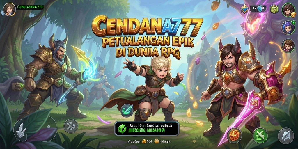 Screenshot CENDANA777 menunjukkan aksi seru dalam pertempuran RPG.