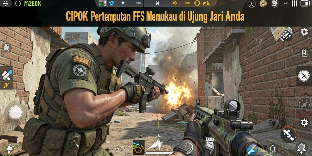 Screenshot menampilkan aksi intens dalam gameplay FPS CIPOK.