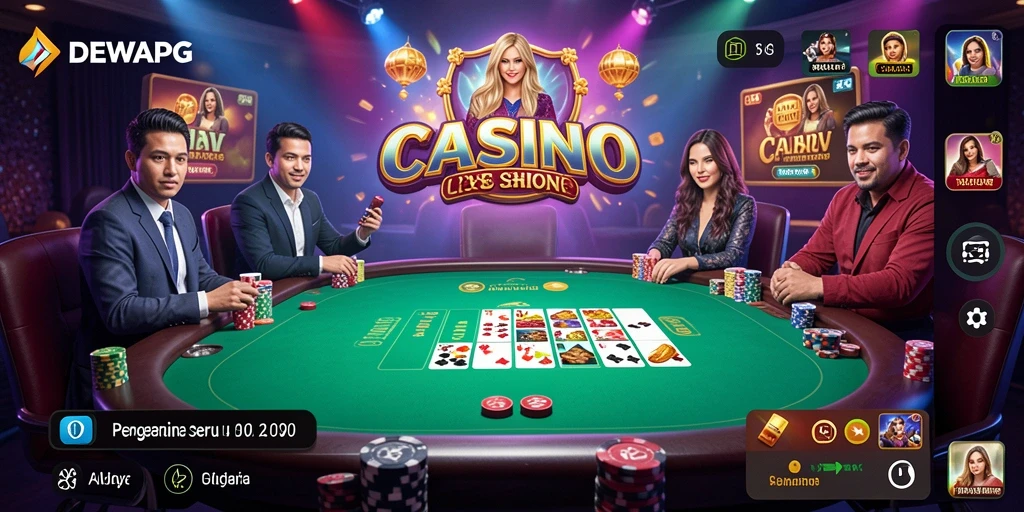 Tampilan gameplay Live Casino di DEWAPG yang mengesankan.
