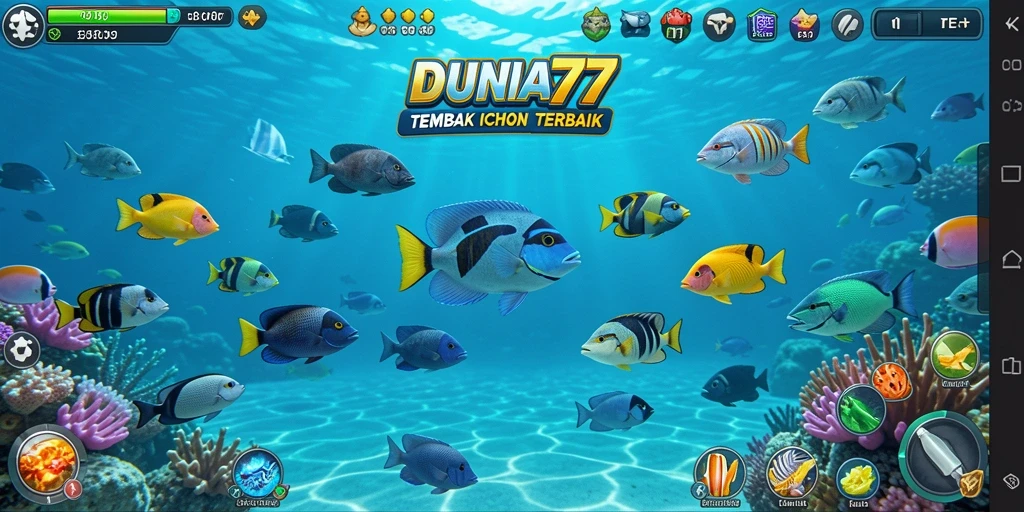 Tampilan gameplay DUNIA77 yang penuh aksi Tembak Ikan.
