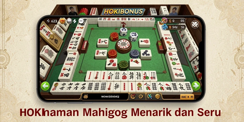 Tampilan dinamis dan menarik dari gameplay HOKIBONUS Mahjong.