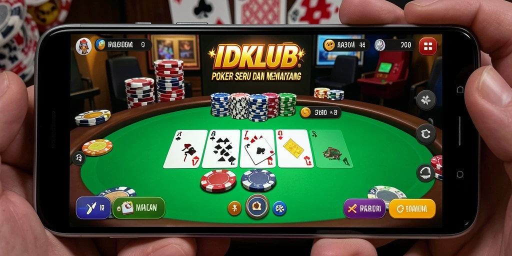 Tampilan gameplay seru Poker di IDKLUB yang mengasyikkan.