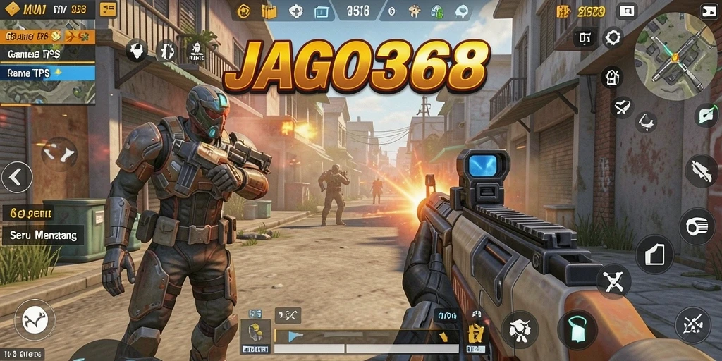 Tangkapan layar utama JAGO368 menampilkan aksi seru dalam gameplay TPS.