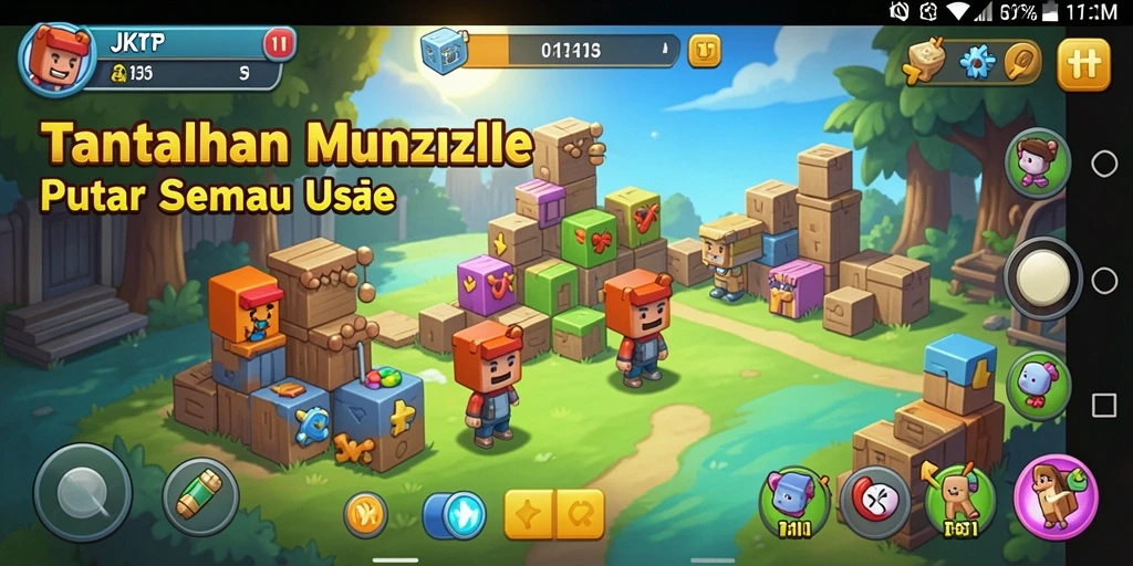 Tangkapan layar dari gameplay JKTPLUS menampilkan tantangan puzzle yang menarik.