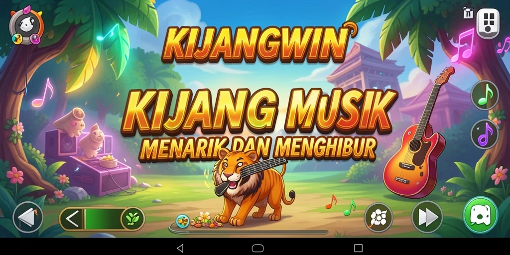 Tampilan screenshot gameplay KIJANGWIN yang menampilkan aksi permainan musik.