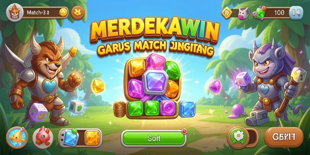 Tampilan gameplay seru dari MERDEKAWIN yang penuh warna.
