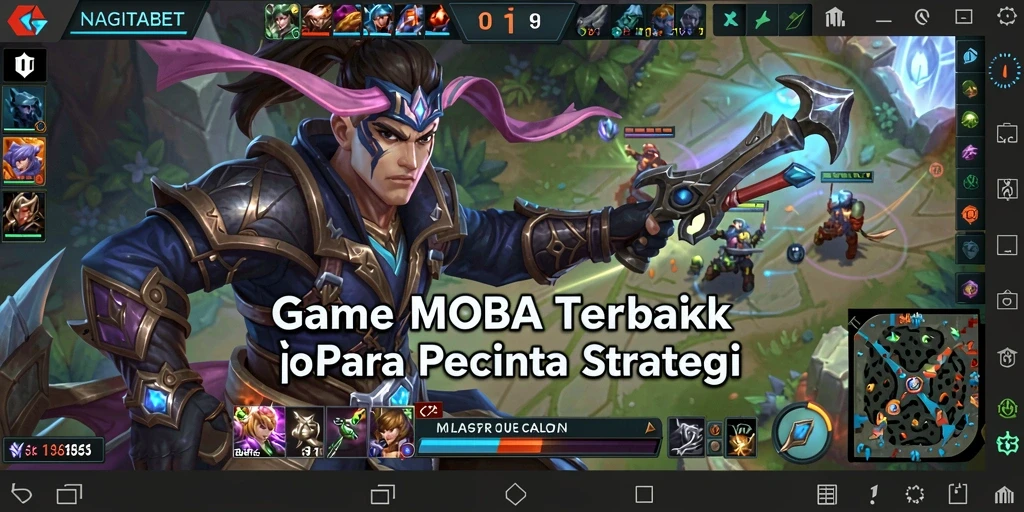 Screenshot utama NAGITABET menampilkan aksi seru di arena MOBA.