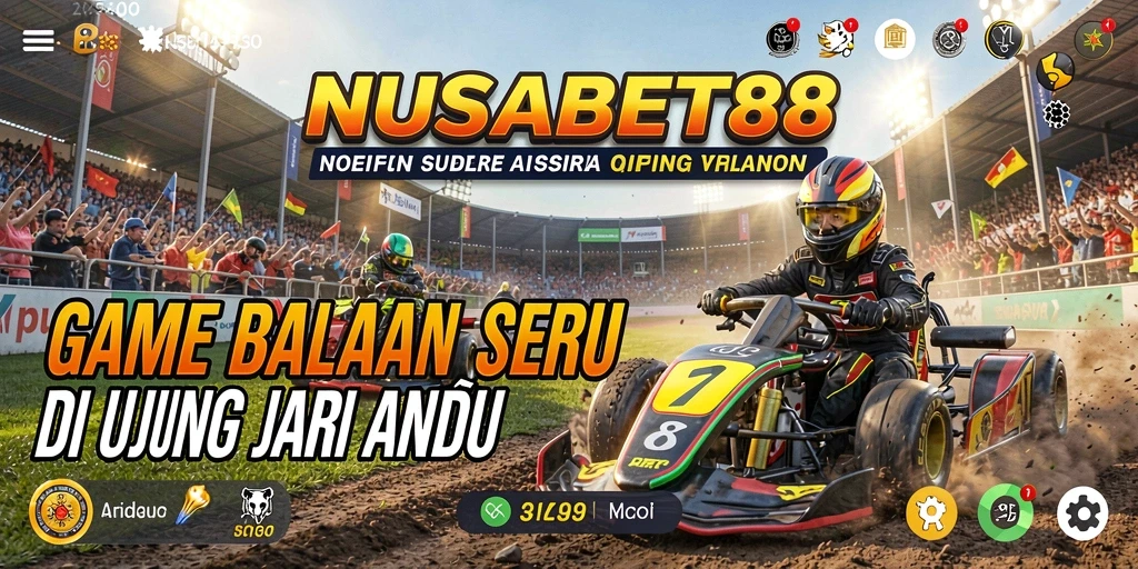 Tampilan seru gameplay balapan di NUSABET88 menunjukkan adrenalin tinggi.