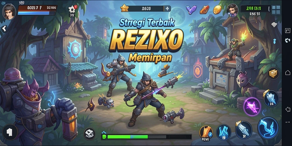 Screenshot utama REZIXO menampilkan aksi strategis yang mendebarkan.