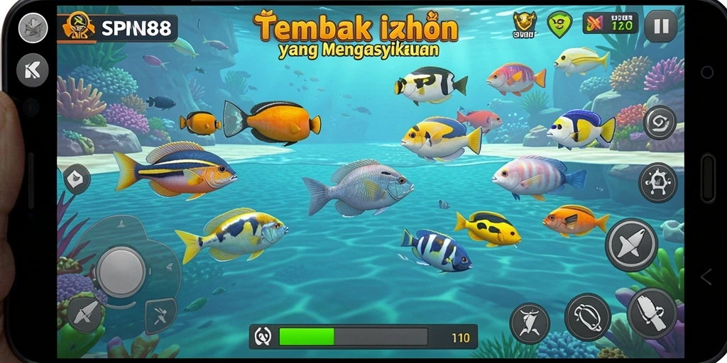 Screenshot SPN88 menampilkan gameplay Tembak Ikan yang seru dan interaktif.