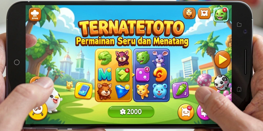 Screenshot gameplay TERNATETOTO menampilkan keseruan mencocokkan elemen.