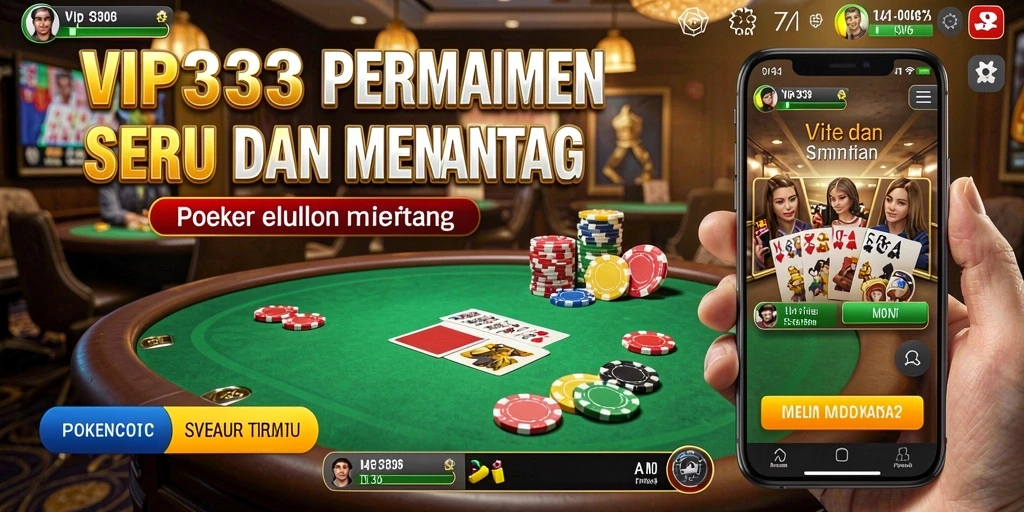Screenshot gameplay Poker VIP333 yang menegangkan dan menarik.